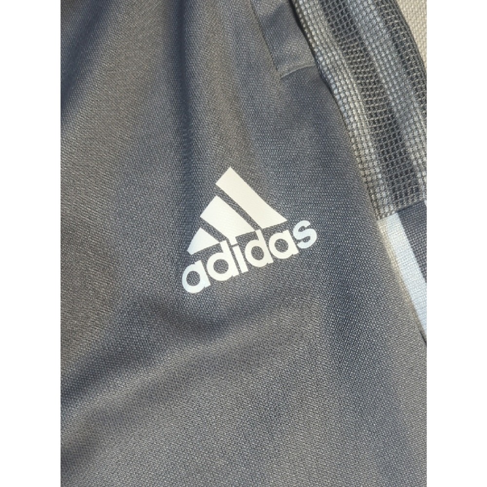 adidas Gray Joggers Adult Size S White Stripes Ankle Zip Athletic Pants - Picture 3 of 16